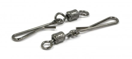 Вертлюг с форелевой застежкой Namazu ROLLING RIBBED SWIVEL WITH HANGING SNAP-A, цв. BN, р. 4, test-2