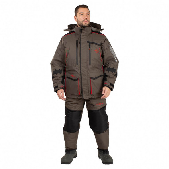 Костюм зимний Поплавок Siberia Floating хаки/черный тк. Breathable р.48-50/176 Huntsman