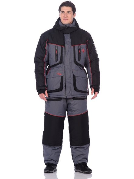 Костюм Huntsman Siberia LUX Серый/Черный тк. Breathable Р-р: 52-54, Рост: 182-188