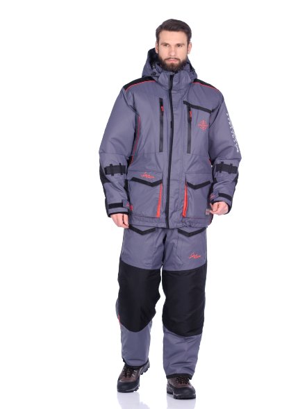 Костюм Huntsman поплавок Siberia Floating Серый/Черный тк. Breathable Р-р: 56-58, Рост: 182